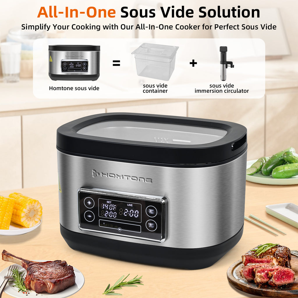 Homtone Sous Vide Cooker, 8 Quart Sous Vide Precise Cooker, Vacuum Bag