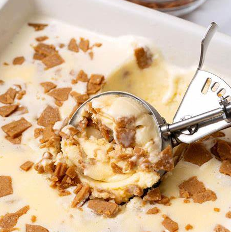 Butter Brickle Ice cream made with Homemade Toffee