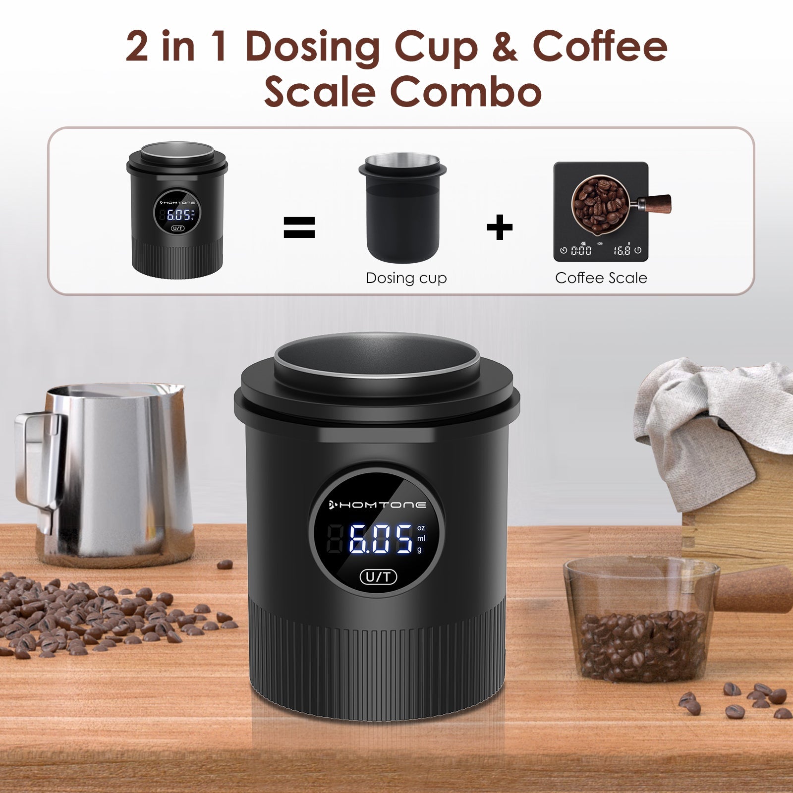 Dosing cup with scale:Integrated Scale and Dosing Cup