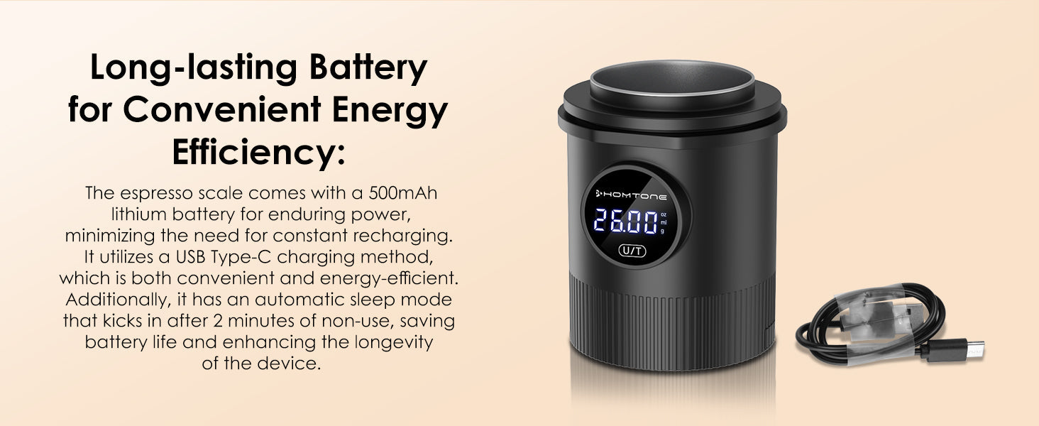 Dosing cup with scale:USB-C Charging