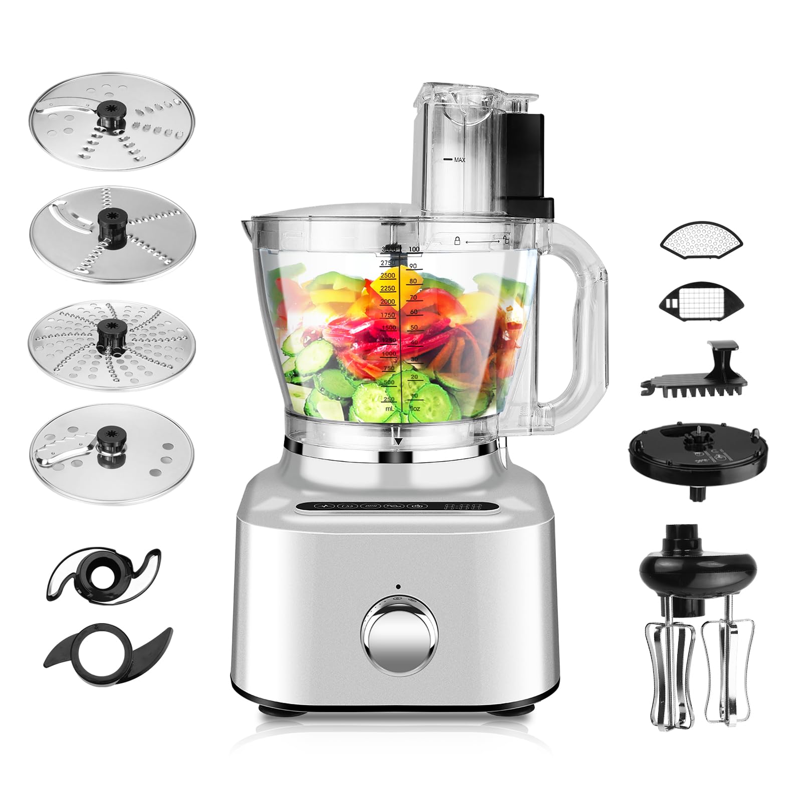 Homtone 16 Cup Food Processor Sliver CY-369 (DS-1227-SR)