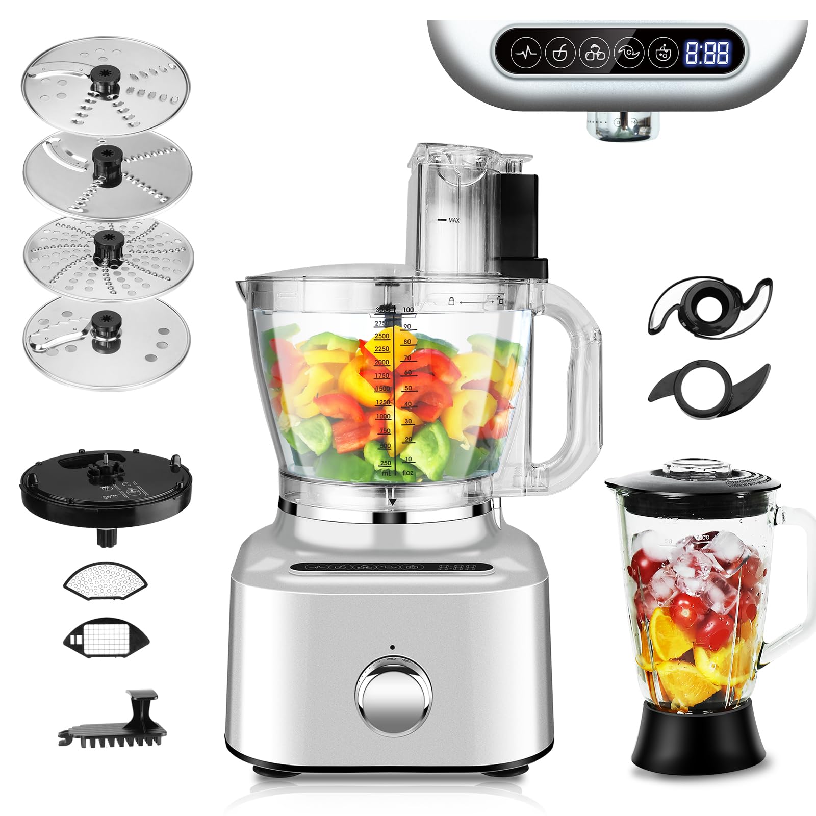 Homtone 16 Cup Food Processor Sliver CY-369 (DS-1228-SR)