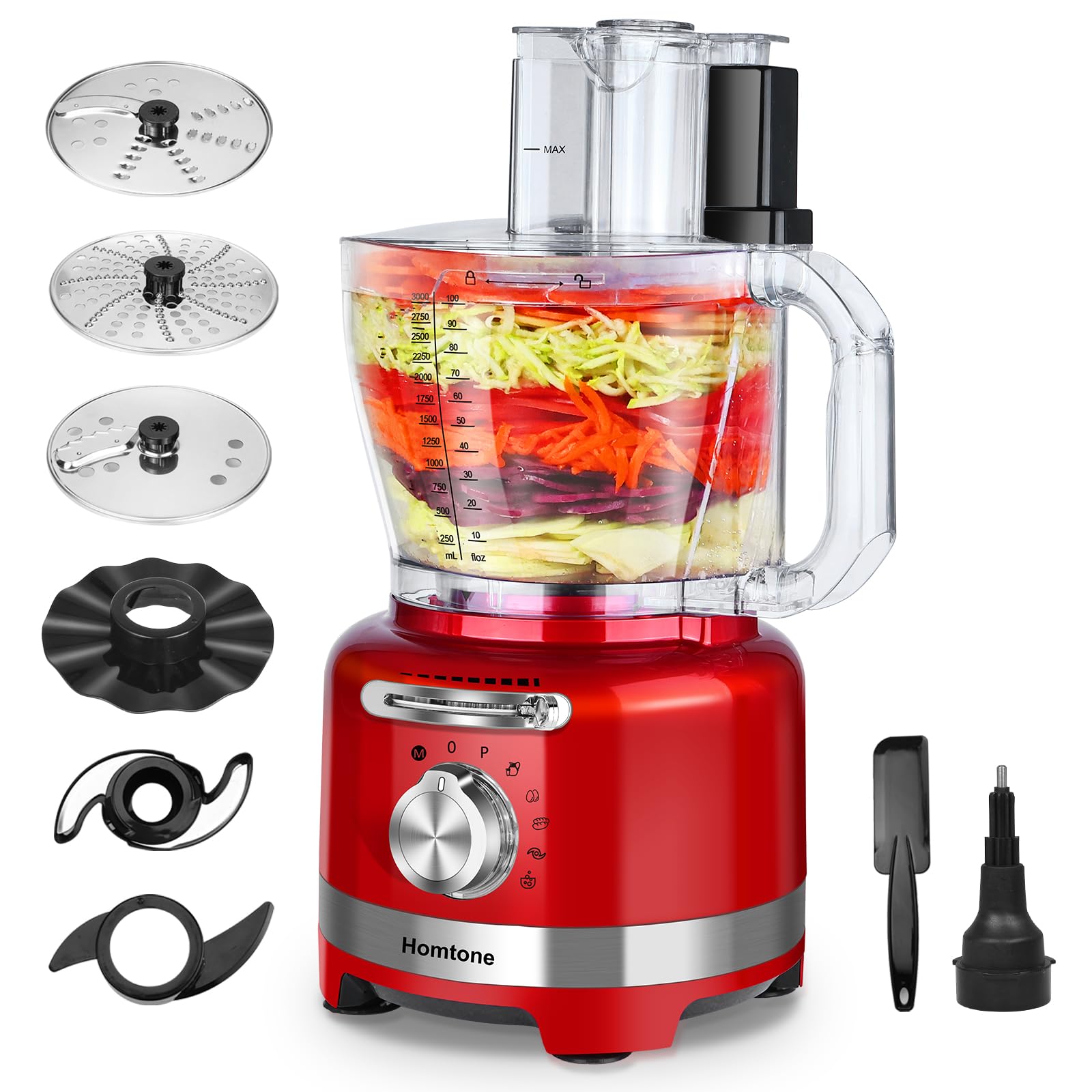 Homtone 16 Cup Food Processor Red CY-361 (JS-DS-1375-RD)