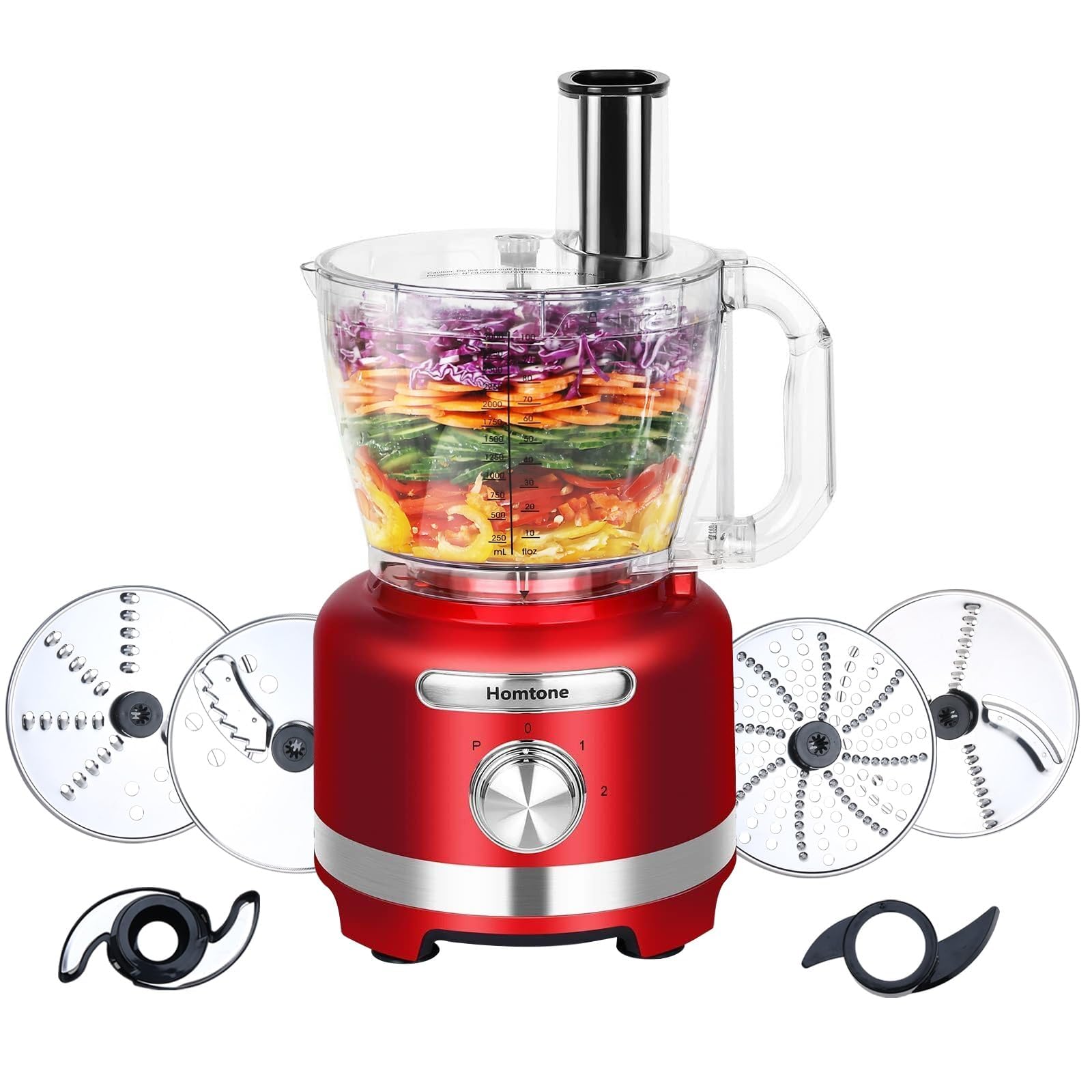 Homtone 16 Cup Food Processor Red CY-361A (JS-DS-1020-RD-US)