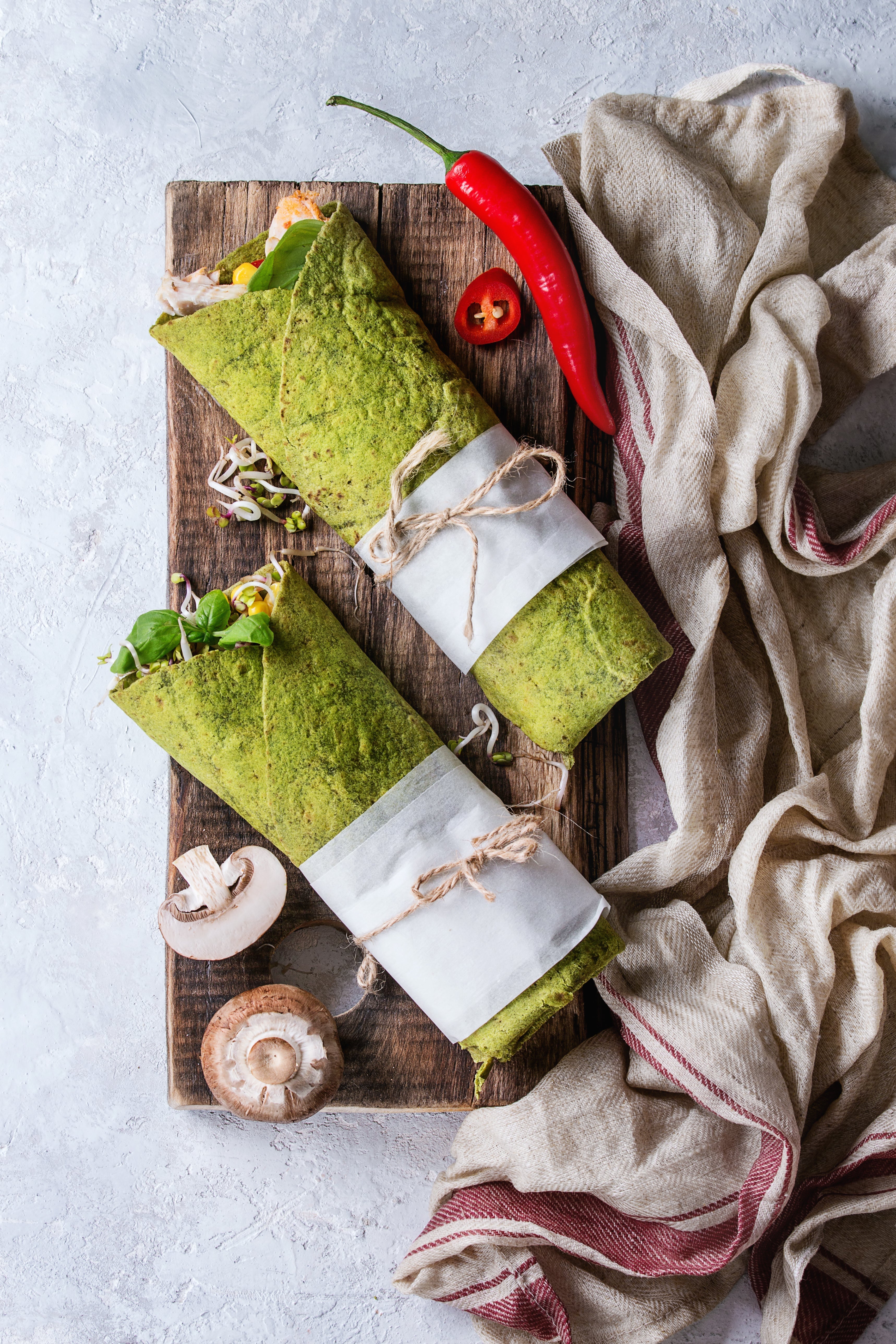 🌯 Veggie-Packed Spinach Wrap/ Homtone Food Processor Large