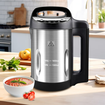 Homtone 1.6L Soup Maker Machine, Stainless Steel Programmable Soup Mak