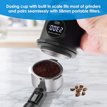 Homtone Electronic Coffee dosing Cup with Scale,Pour Over Coffee Bean&Powder Weighing Cup for Espresso,Compatible with 58mm Portafilter,0.05g-500g