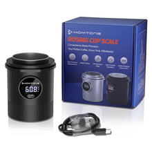 Homtone Electronic Coffee dosing Cup with Scale,Pour Over Coffee Bean&Powder Weighing Cup for Espresso,Compatible with 58mm Portafilter,0.05g-500g