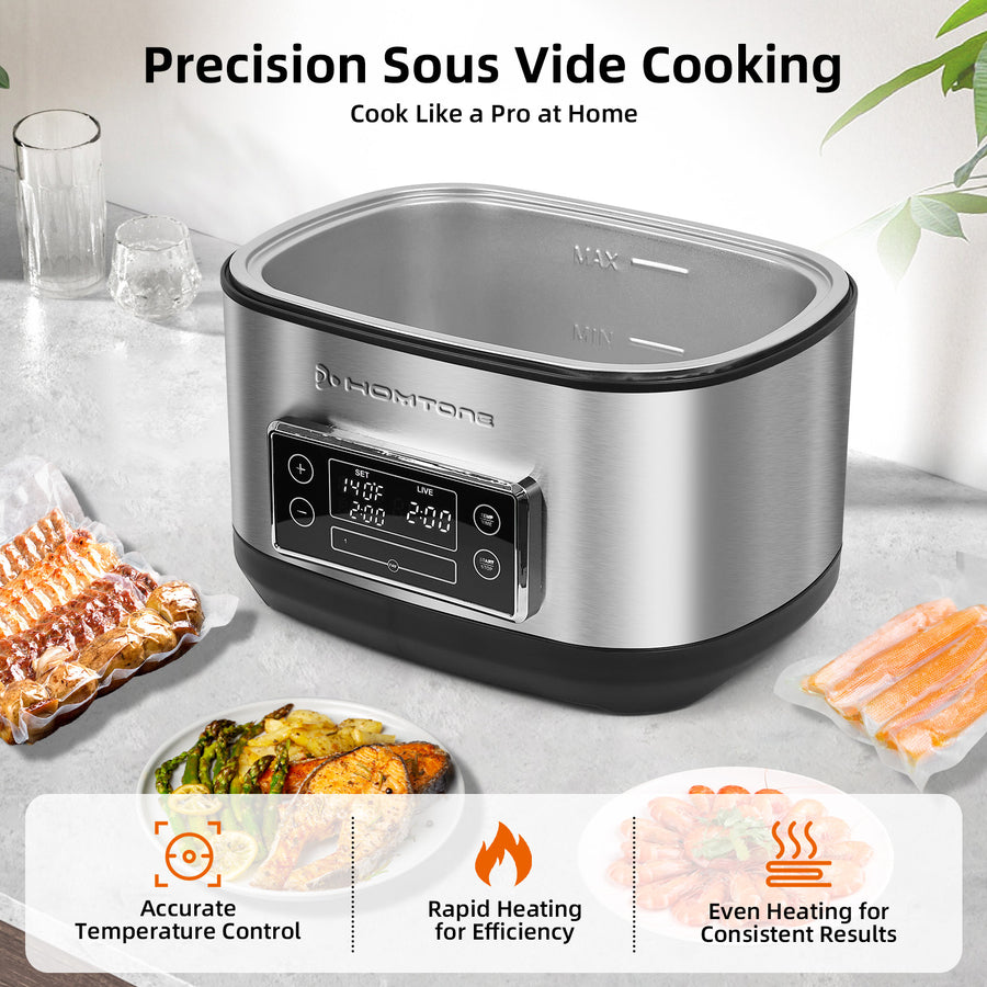 Homtone Sous Vide Cooker, 8 Quart Sous Vide Precise Cooker, Vacuum Bag