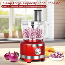 Homtone 16 Cup Food Processor for Dough Kneading, Meat Chopping, Slicing, Shredding, French Fries Potato Cuting, Cheese Grating& Whipping Cream