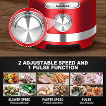 16 Cup Food Processor , 6 Blades 8 Functions for Home Use, 2 Speed, 600W, Red