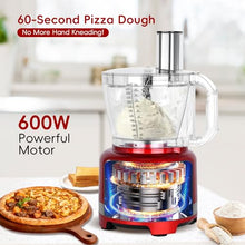 Homtone 16 Cup Food Processor for Dough Kneading, Meat Chopping, Slicing, Shredding, French Fries Potato Cuting, Cheese Grating& Whipping Cream