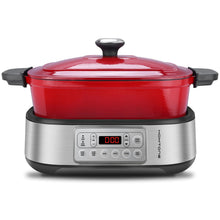 Homtone 6-in-1 Multi Cooker, 5.8Qt Cast Iron Dutch Oven Slow Cooker