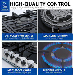 Homtone Classic Gas Cooktop (5 Burners)