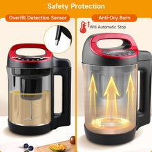 Homtone Soup Maker, Makes 2-6 Servings, 6-in-1 Multifunctional Smooth and Chunky Soupmaker, Electric Soup Bleander Eeasy Clean for Home Use, Black and Stainless Steel