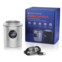 Homtone Espresso Dosing Cup & Digital Scale Combo - 0.05g Precision, USB-C Rechargeable, 58mm Portafilter Compatible, One-touch Easy Control- Stainless Steel Interior, Silver