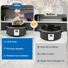 Homtone Slow Cooker Liners, Cooking Bags Large Size Disposable Pot Liners Plastic Bags, Fit 3QT to 8QT for Slow Cooker Cooking Trays, 13"x 21"