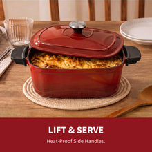 Homtone 6-in-1 Multi Cooker, 5.8Qt Cast Iron Dutch Oven Slow Cooker