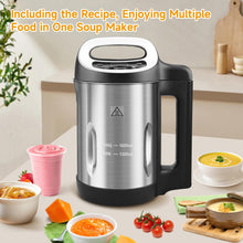 Homtone Soup Maker, Makes 2-6 Servings, 6-in-1 Multifunctional Smooth and Chunky Soupmaker, Electric Soup Bleander Eeasy Clean for Home Use, Black and Stainless Steel