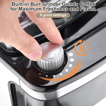 Cafetière programmable 10 tasses avec moulin à meules intégré