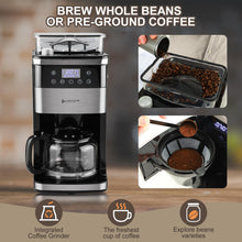 10-Cup Coffee Maker with Burr Grinder Built-in,Programmable Grind & Brew
