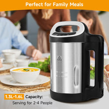 Homtone Soup Maker, Makes 2-6 Servings, 6-in-1 Multifunctional Smooth and Chunky Soupmaker, Electric Soup Bleander Eeasy Clean for Home Use, Black and Stainless Steel