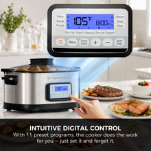 Homtone 6.5Qt 11-in-1 Multi Cooker, Slow Cooker with Sear, Sous Vide & Rice