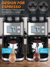 Homtone Conical Burr Coffee Grinder, Anti-Static Electric Espresso Grinder with 51 Precise Settings, Adjustable Coffee Bean Grinder for 2-12 Cups, Clog-Free, Digital Display Stainless Steel