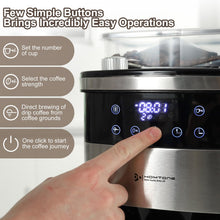 10-Cup Coffee Maker with Burr Grinder Built-in,Programmable Grind & Brew
