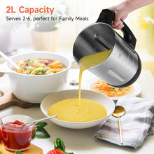 Homtone Soup Maker, Makes 2-6 Servings, 6-in-1 Multifunctional Smooth and Chunky Soupmaker, Electric Soup Bleander Eeasy Clean for Home Use, Black and Stainless Steel