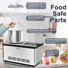 Homtone Ice Cream Maker, 2.1 Quart with Built-in Compressor and LCD Timer