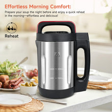 Homtone Soup Maker, Makes 2-6 Servings, 6-in-1 Multifunctional Smooth and Chunky Soupmaker, Electric Soup Bleander Eeasy Clean for Home Use, Black and Stainless Steel