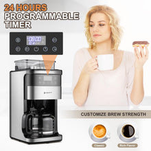 10-Cup Coffee Maker with Burr Grinder Built-in,Programmable Grind & Brew