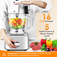 Aluminum-Diecast  16 Cup Food Processor, 5 Preset Modes