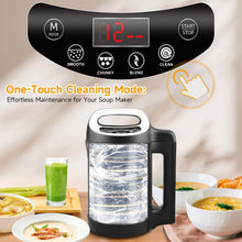 Homtone Soup Maker, Makes 2-6 Servings, 6-in-1 Multifunctional Smooth and Chunky Soupmaker, Electric Soup Bleander Eeasy Clean for Home Use, Black and Stainless Steel