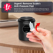 HOMTONE Espresso Dosing Cup & Digital Scale Combo - 0.05g Precision, USB-C Rechargeable, 58mm Portafilter Compatible - Stainless Steel Interior, Black