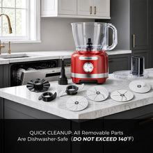 Homtone 16 Cup Food Processor, Large 9-in-1 for Dough, Salad, Chopper, Red