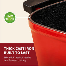 Homtone 6-in-1 Multi Cooker, 5.8Qt Cast Iron Dutch Oven Slow Cooker