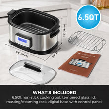 Homtone 6.5Qt 11-in-1 Multi Cooker, Slow Cooker with Sear, Sous Vide & Rice