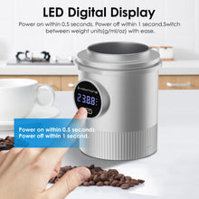 Homtone Electronic Coffee dosing Cup with Scale,Pour Over Coffee Bean&Powder Weighing Cup for Espresso,Compatible with 58mm Portafilter,0.05g-500g