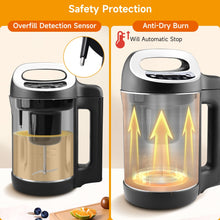 Homtone Soup Maker, Makes 2-6 Servings, 6-in-1 Multifunctional Smooth and Chunky Soupmaker, Electric Soup Bleander Eeasy Clean for Home Use, Black and Stainless Steel