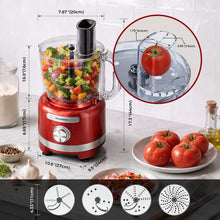 Homtone 16 Cup Food Processor, Large 9-in-1 for Dough, Salad, Chopper, Red