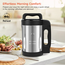 Homtone Soup Maker 1.6L, 6-in-1 Multi-Function Soupmaker Cooker with LCD Control Panel, Stainless Steel Electric Soup Machine Blender, Smart Living for Home 6 Pre-Set Programs for Smoothie, Baby Foods