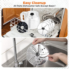 Homtone 16 Cup Food Processor Large, 9 Functions 7 Blades 3 Speeds for Shredding, Slicing, Making French Fries, Chopping Meat, Kneading Dough & Emulsifying, 600W, Silver