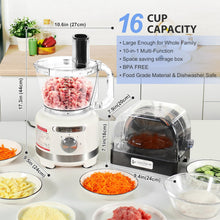 Homtone 16 Cup Food Processor with Storage Box, 10-in-1 Electric Vegetables Chopper for Slicing, Chopping, Mincing, Shredding, Purees & Dough, Extra-Large 3" Feed Chute, 600W, White