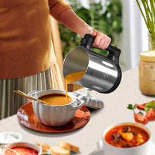 Homtone 1.6L Soup Maker Machine, Stainless Steel Programmable Soup Maker with Smooth & Chunky Settings, Anti-Dry Burn, Overfill Sensors, Self-Cleaning Mode for Quick Soups, Baby Food, Home Use Black