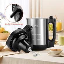 Homtone Soup Maker 2L, 6-in-1 Multifunctional Smooth and Chunky Soupmaker with LCD Control Panel, Stainless Steel Electric Soup Cooker Machine, 2-6 Servings, Smart Living for Home Use (Black）