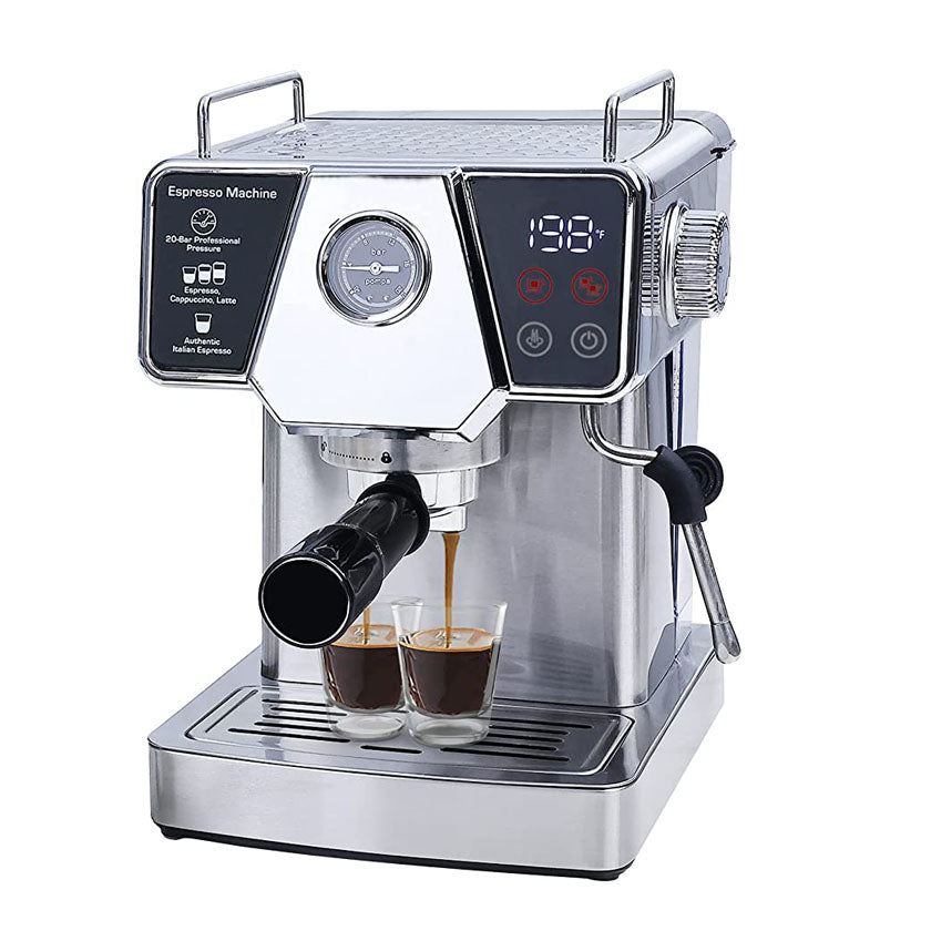 20Bar Espresso Coffee Machine w/Milk Frother for Latte for Home 1.8L  WaterTank