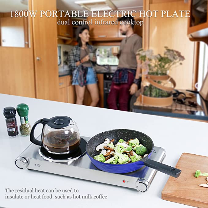 Salton Portable Double Cooktop - Stainless Steel
