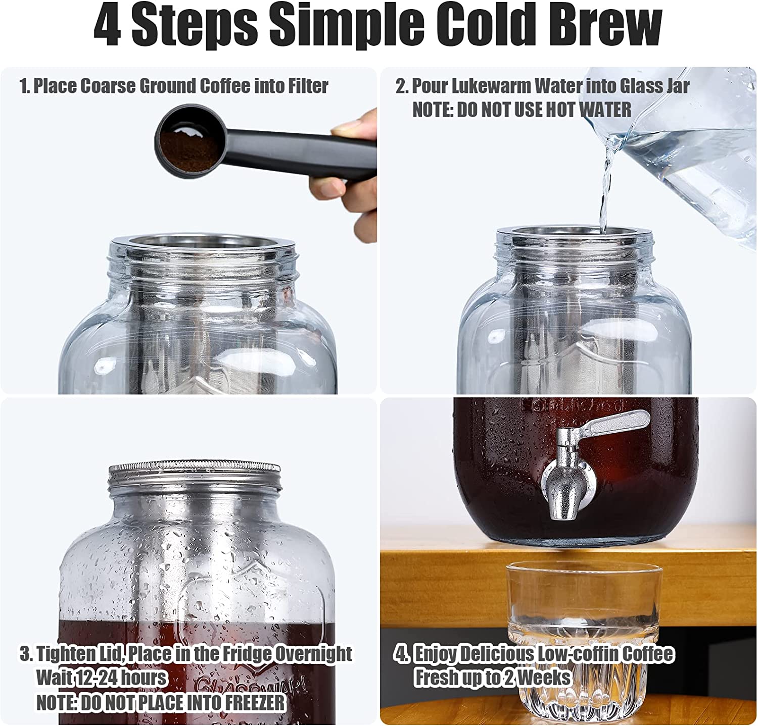 Cold Brew Maker 1 Gallon Cold Brew Coffee Maker Mason Jar Cold